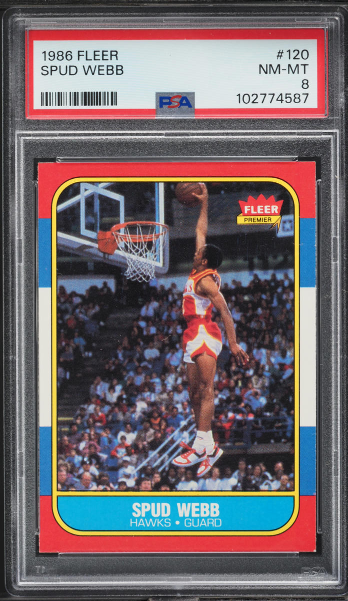 1986 Fleer Basketball Spud Webb ROOKIE #120 PSA 8 NM-MT