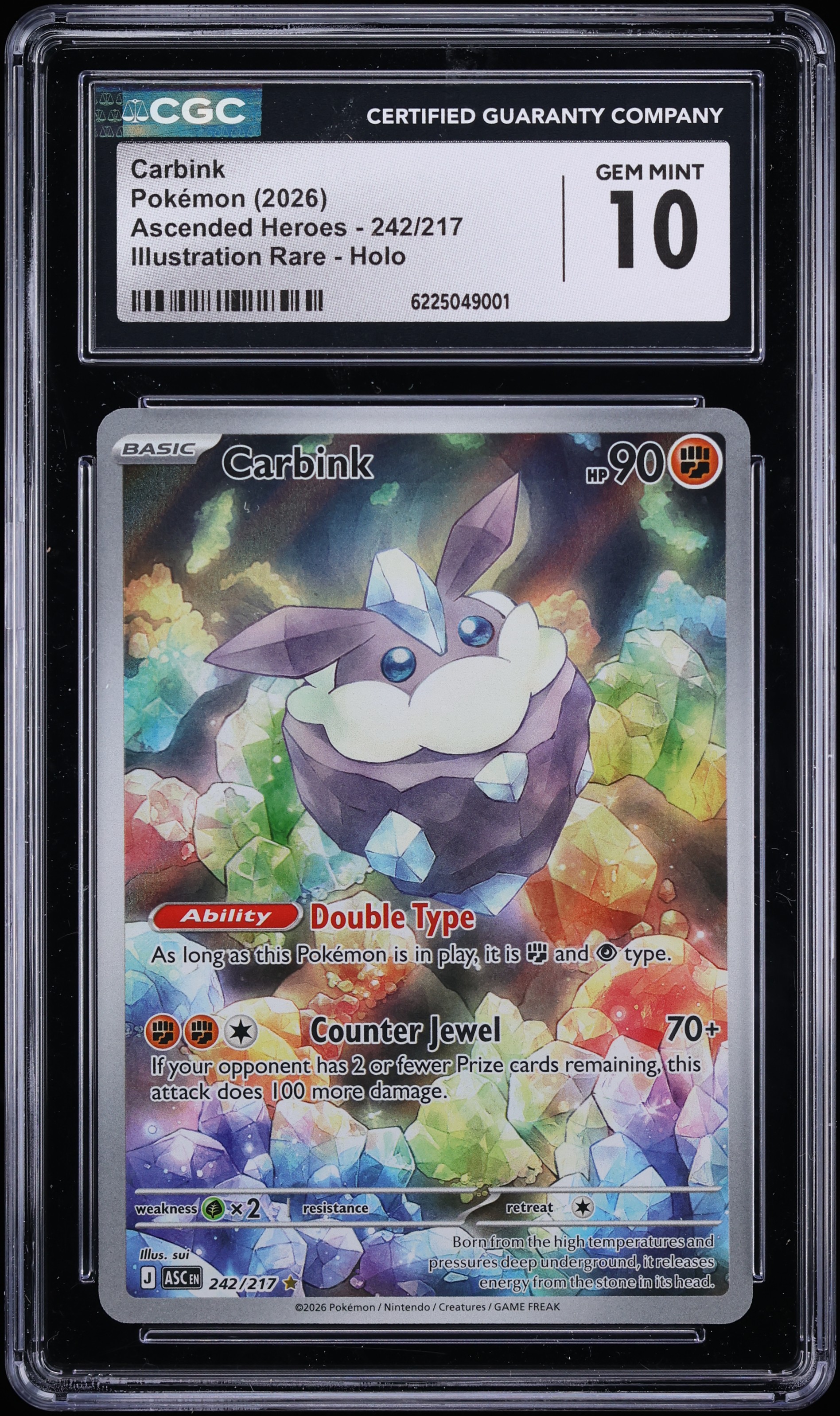 2026 Pokemon Mega Evolution Ascended Heroes IR Carbink #242 CGC 10 GEM MINT