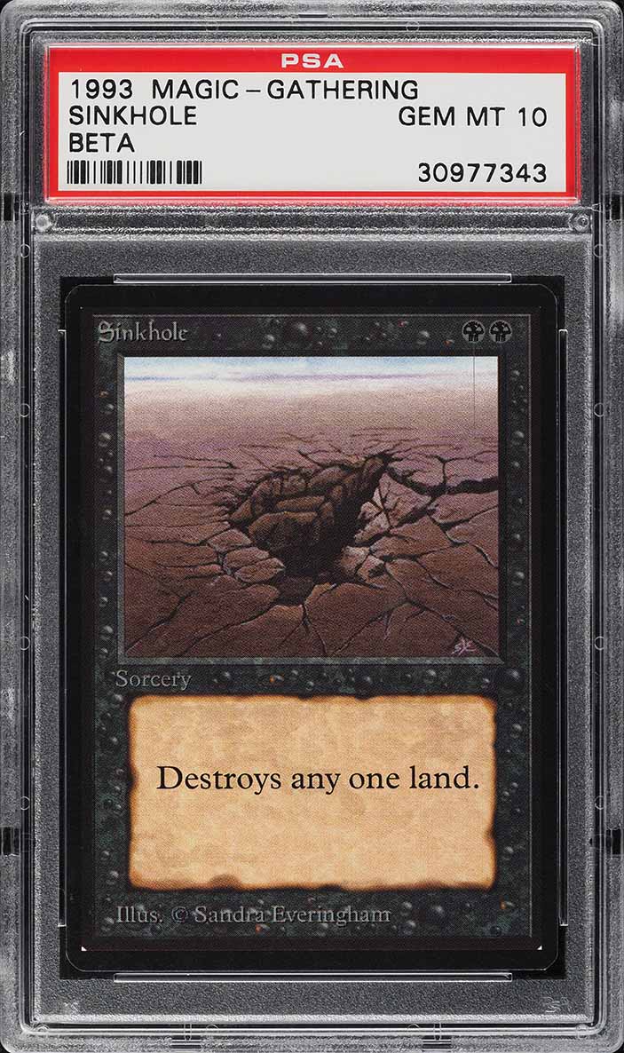 1993 Magic The Gathering MTG Beta Sinkhole PSA 10 GEM MINT