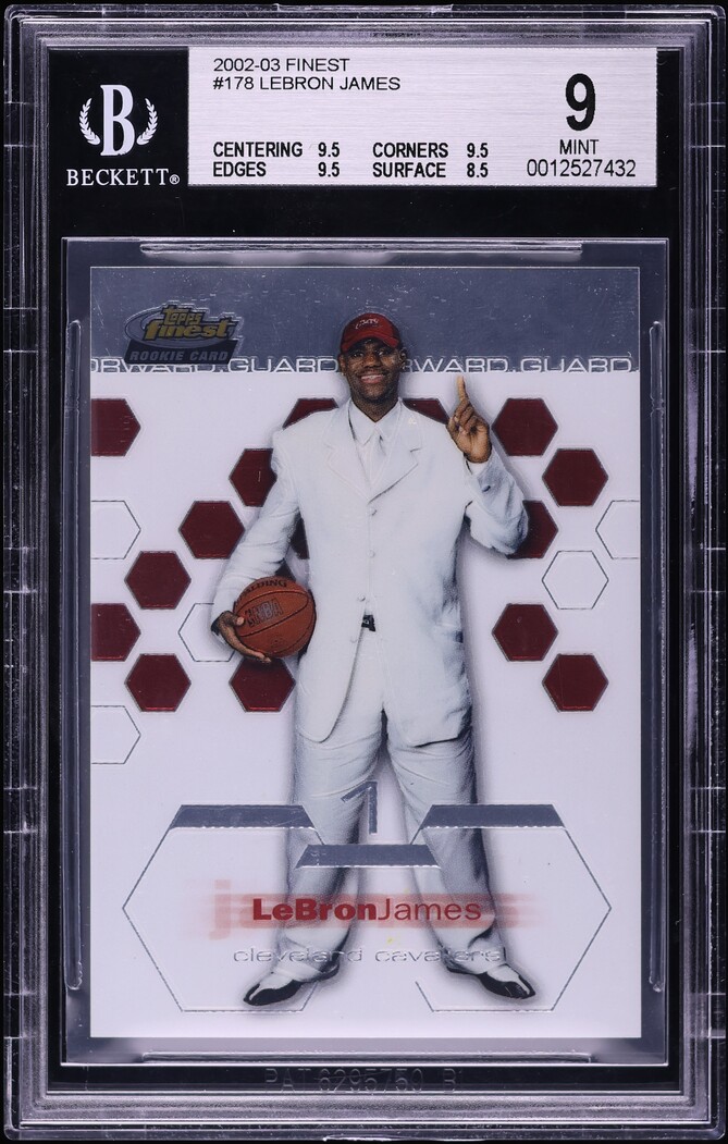 LeBron James 2002 Topps Finest #178 Base Price Guide