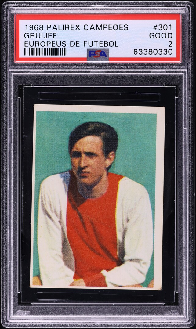 1968 Palirex Campeoes Europeus De Futebol Johan Cruyff ROOKIE #301 PSA 2 GD