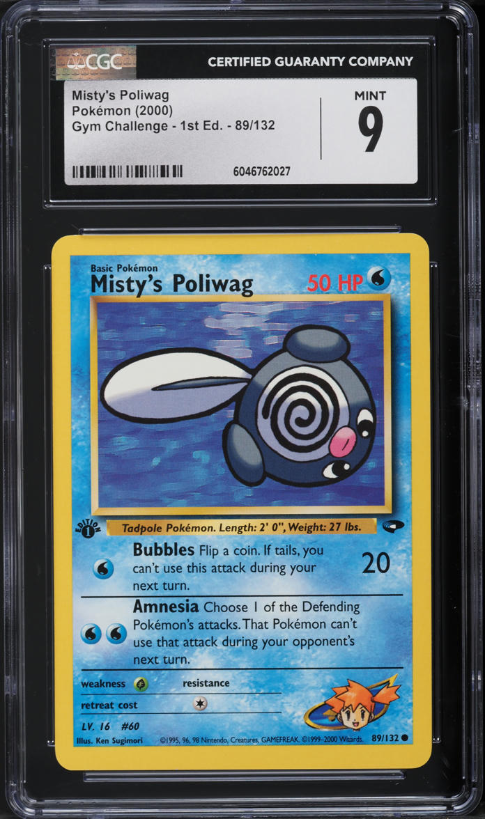 2000 Pokemon Gym Challenge 1st Edition Misty's Poliwag #89 CGC 9 MINT