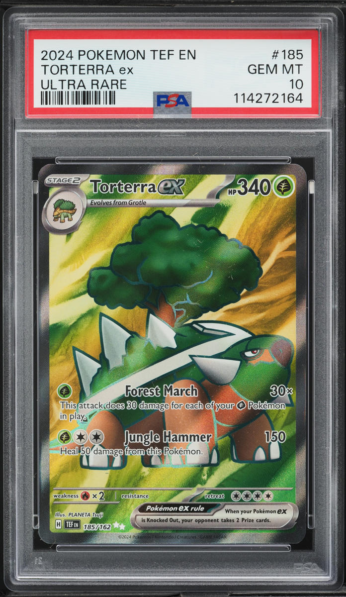 2024 Pokemon SV Temporal Forces Full Art Torterra ex #185 PSA 10 GEM MINT
