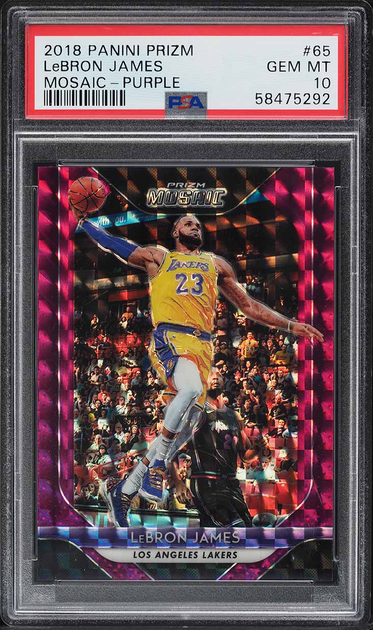 2018 Panini Prizm Mosaic Purple LeBron James /49 #65 PSA 10 GEM MINT