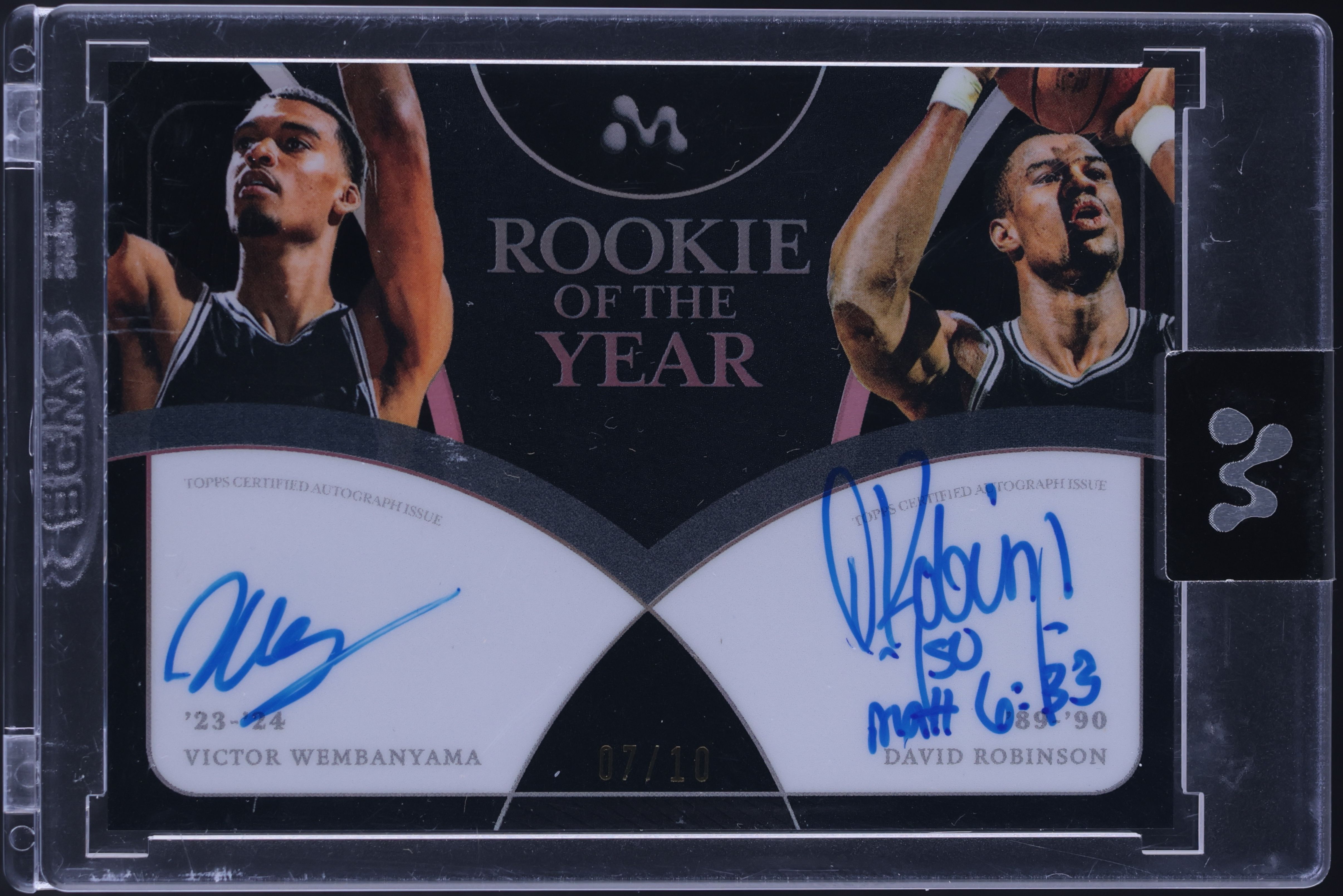 2023 Topps Mercury Black Refractor David Robinson Victor Wembanyama RC AUTO /10