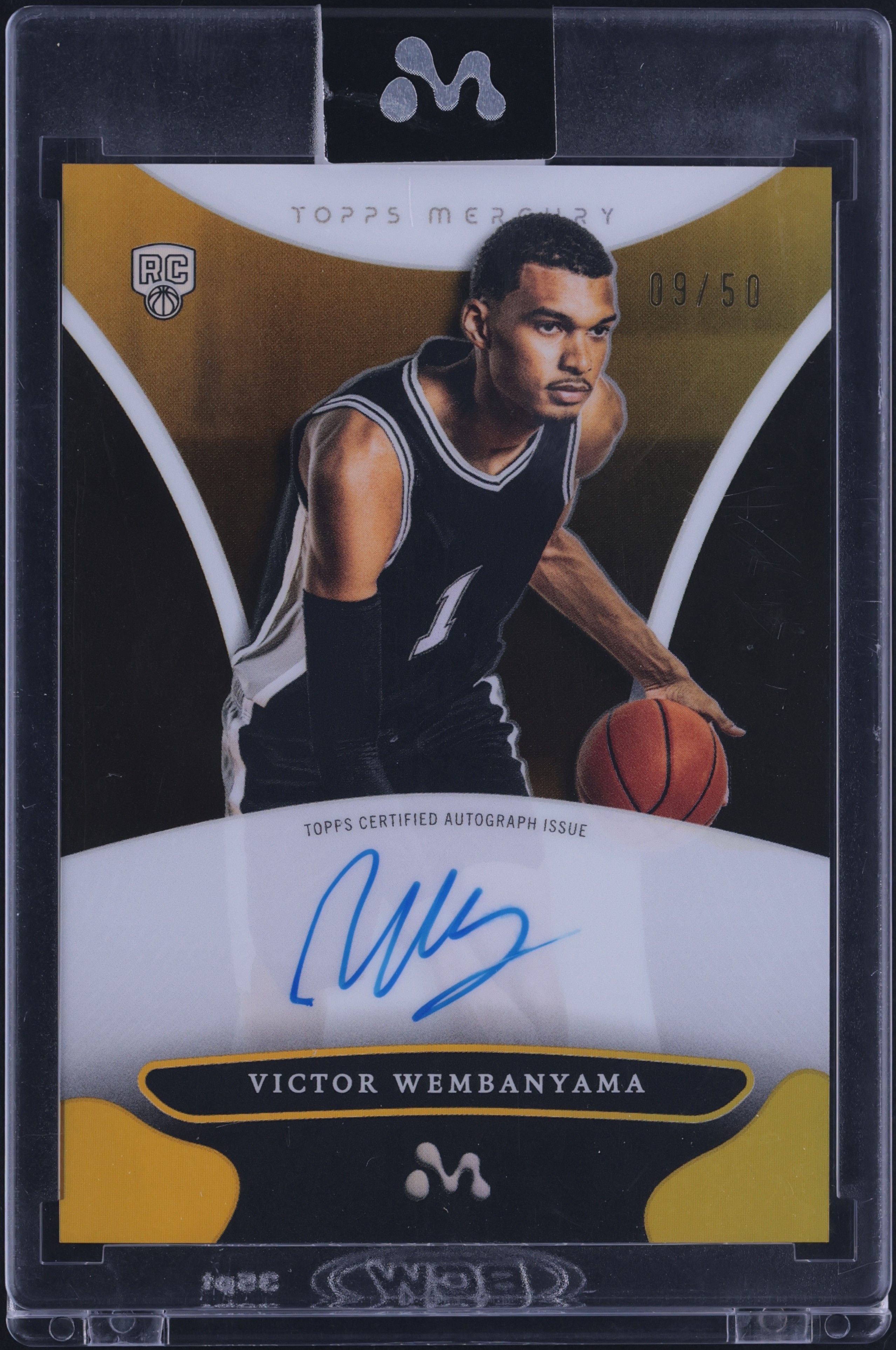 2023 Topps Mercury Gold Refractor Victor Wembanyama ROOKIE AUTO /50 #WA-6