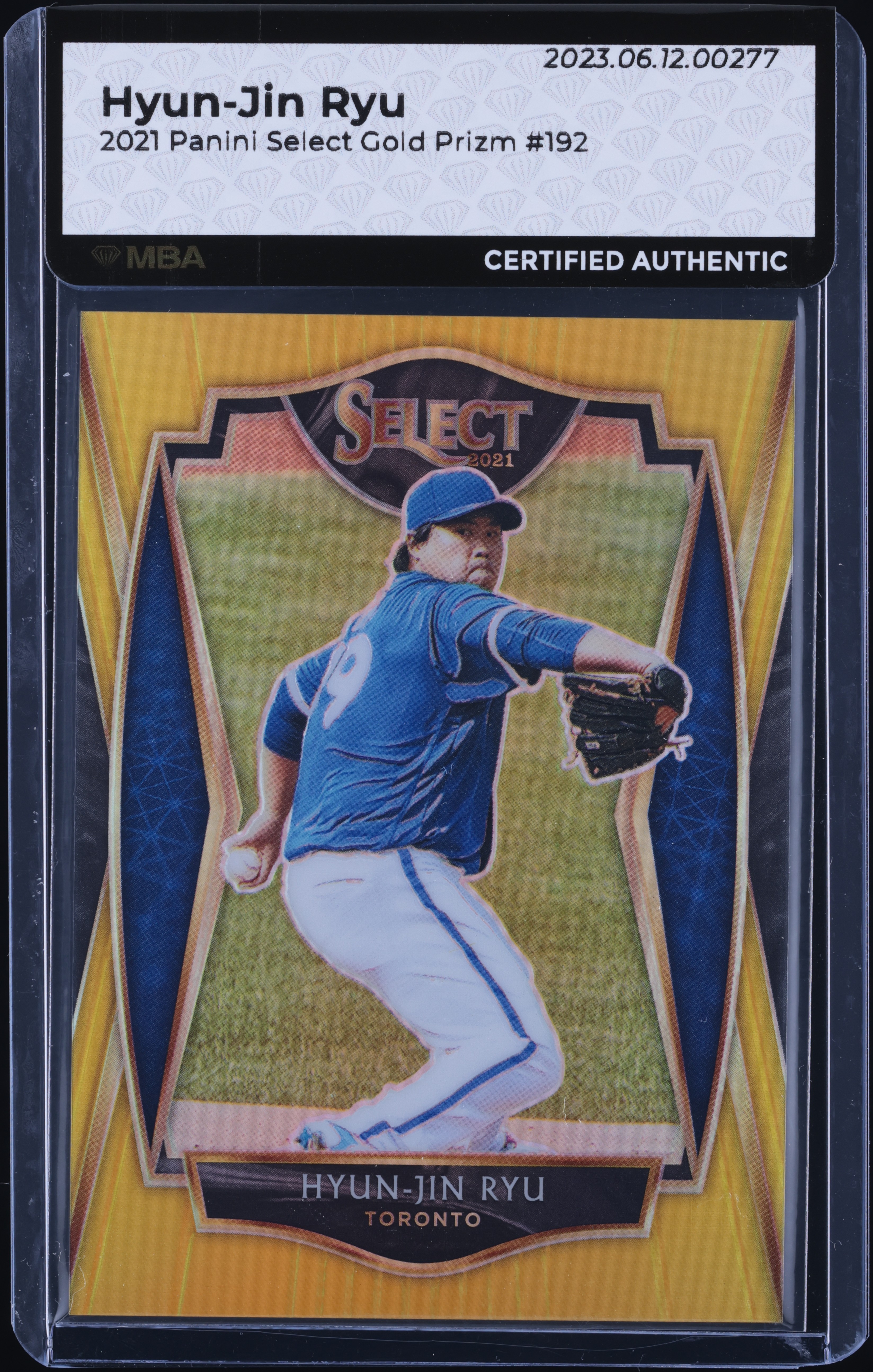 2021 Select Premier Level Gold Prizm Hyun-Jin Ryu /10 #192 MBA AUTH