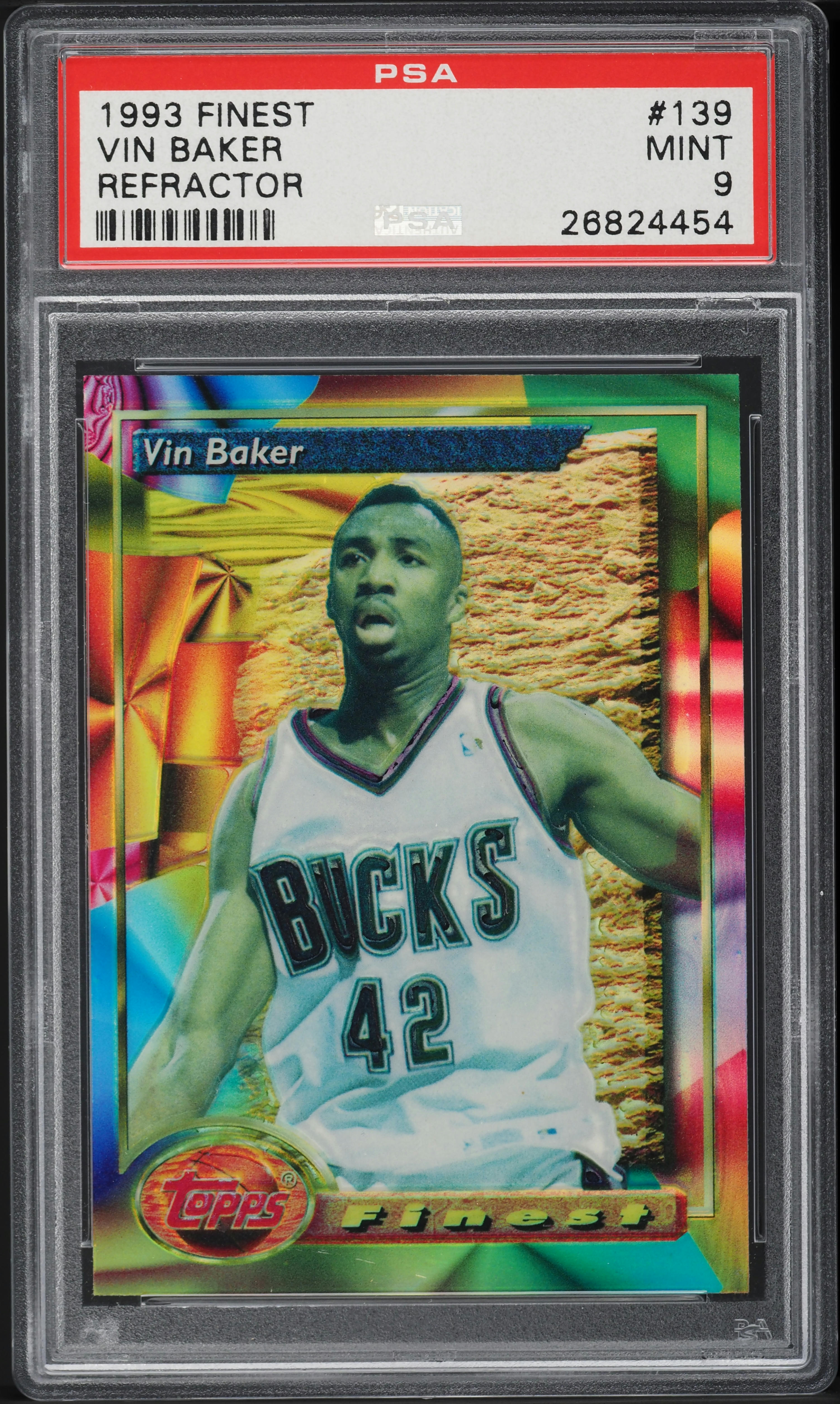 1993 Finest Refractor Vin Baker ROOKIE #139 PSA 9 MINT