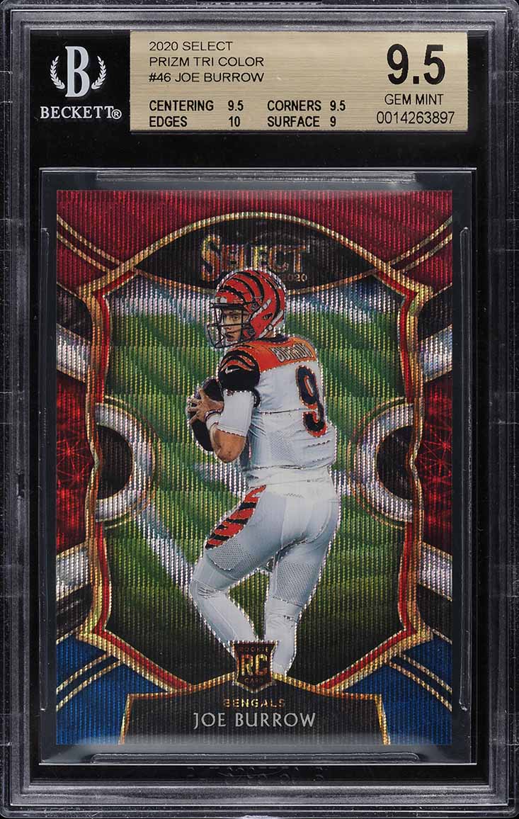 2020 Select Tri Color Prizm Joe Burrow ROOKIE /199 #46 BGS 9.5 GEM MINT