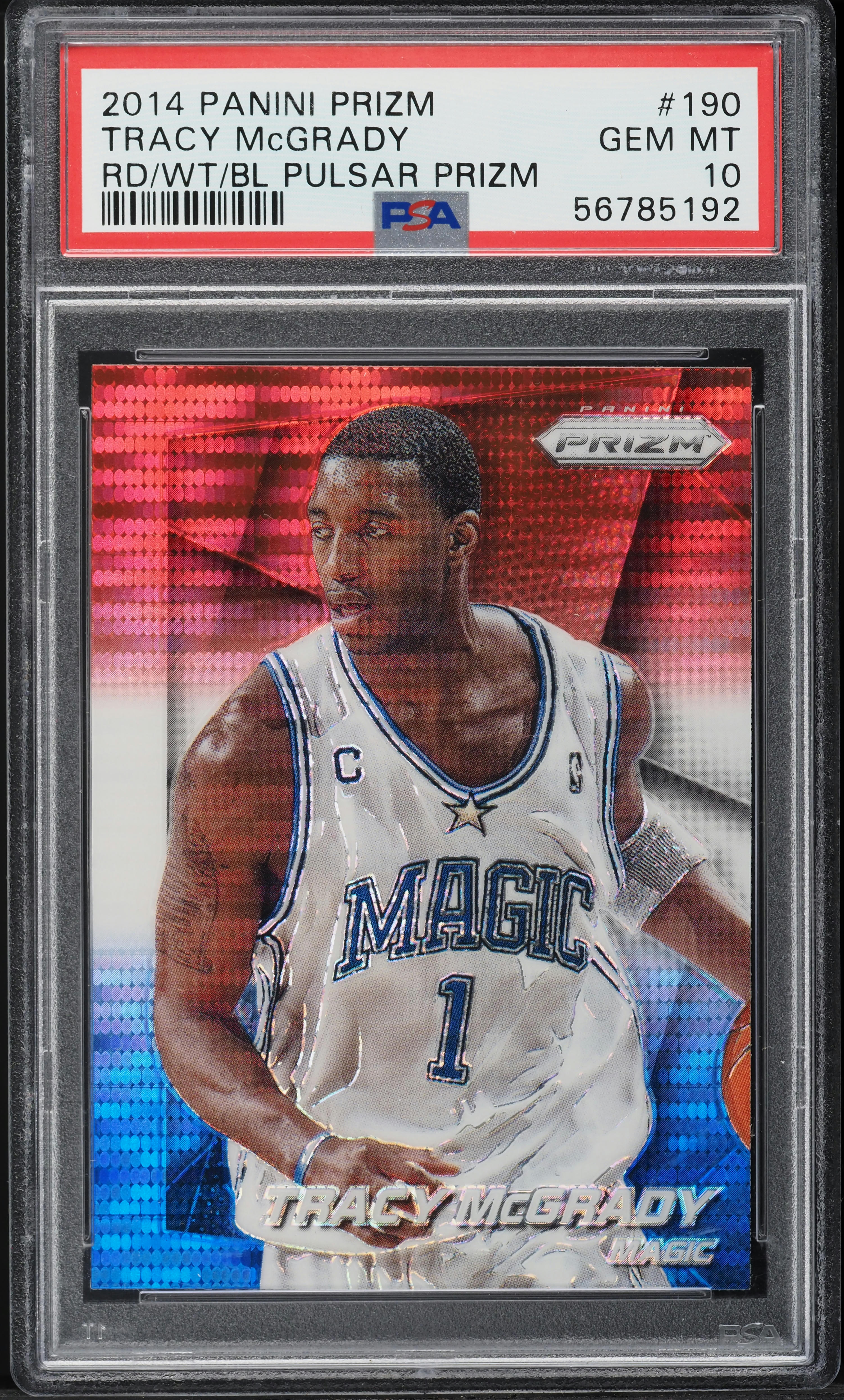 2014 Panini Prizm Red White Blue Pulsar Tracy McGrady #190 PSA 10 GEM MINT