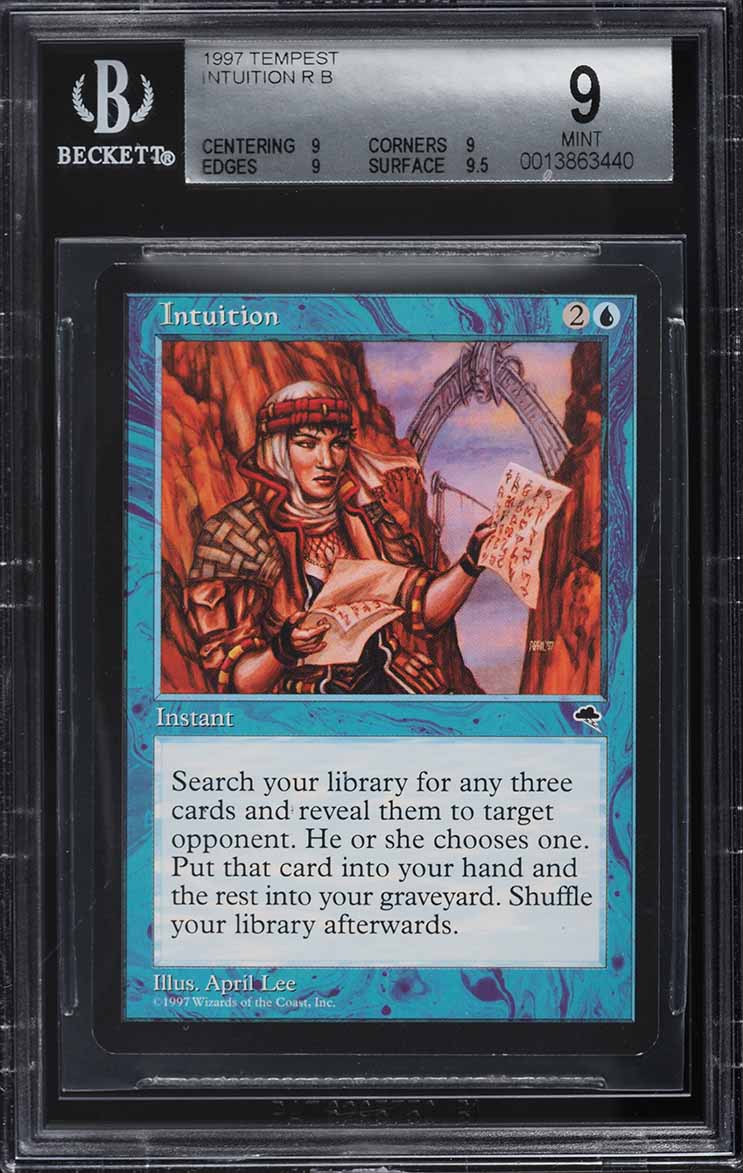 1997 Magic The Gathering MTG Tempest Intuition R B BGS 9 MINT