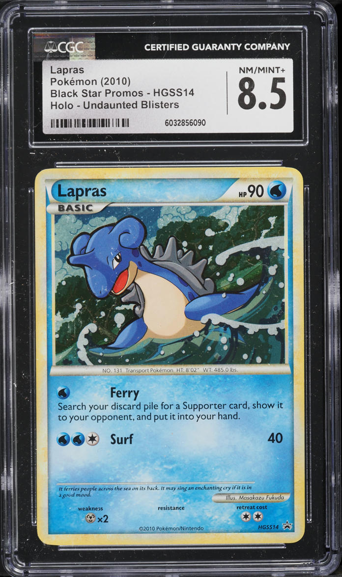 2010 Pokemon HGSS Black Star Promo Lapras #HGSS14 CGC 8.5 NM-MT+