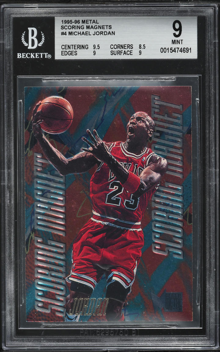 1995 Metal Scoring Magnets Michael Jordan #4 BGS 9 MINT