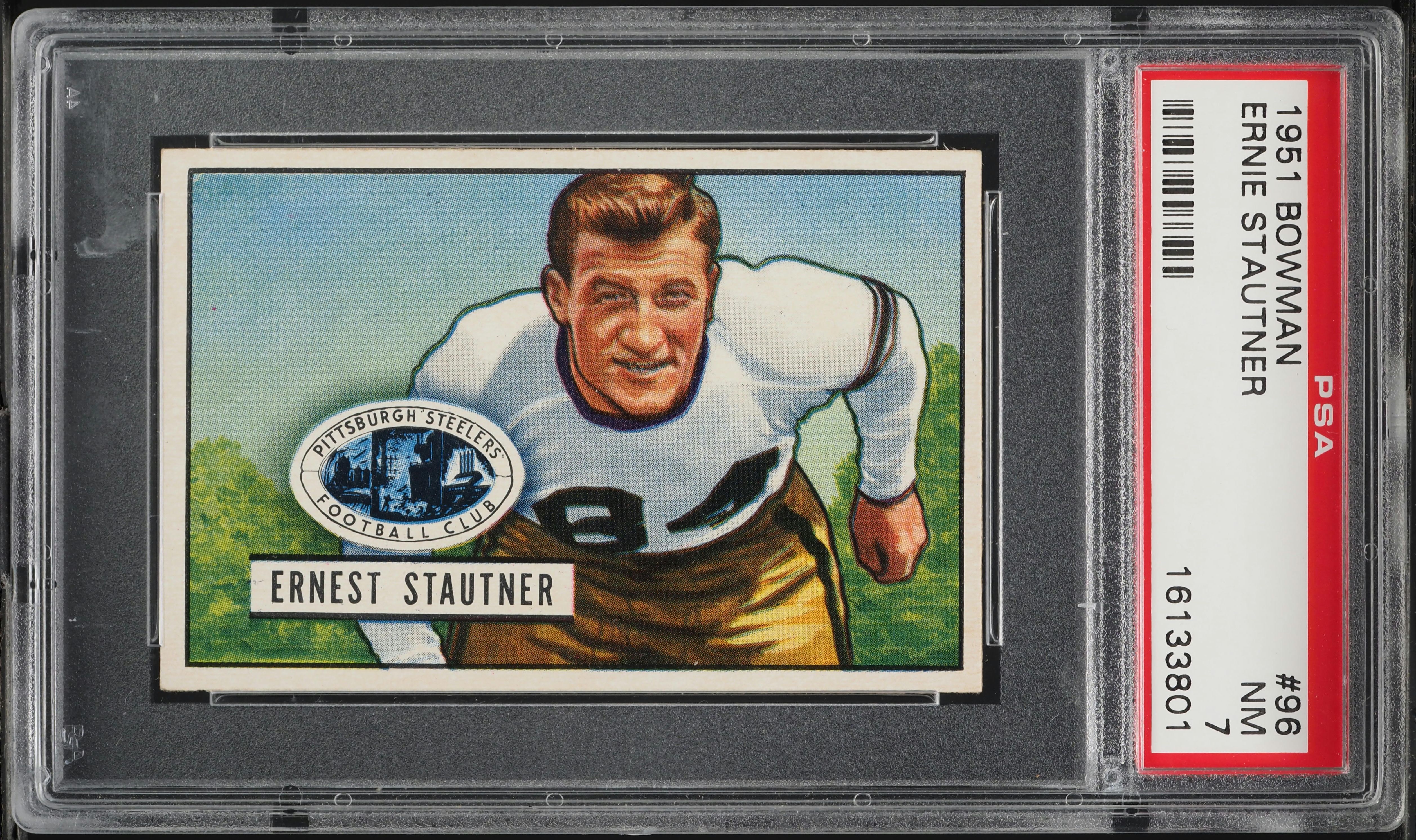 1951 Bowman Football Ernie Stautner ROOKIE #96 PSA 7 NRMT
