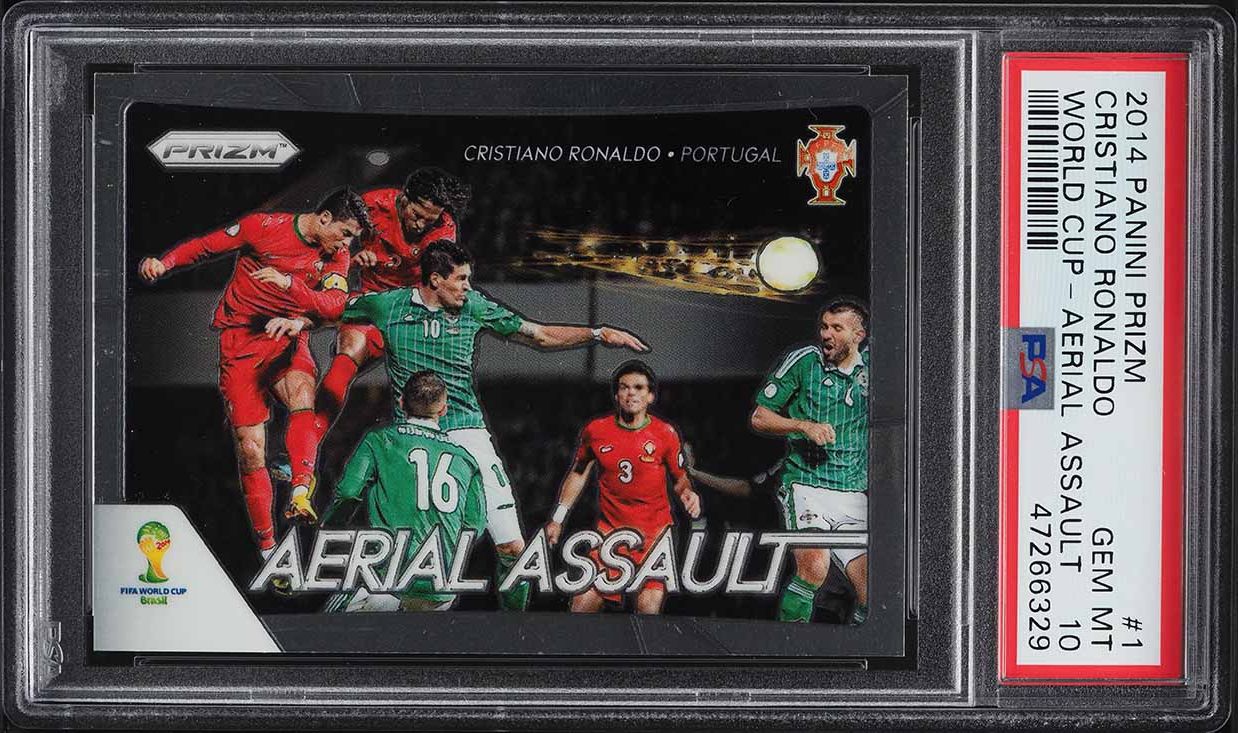 2014 Panini Prizm World Cup Aerial Assault Cristiano Ronaldo #1 PSA 10 GEM MINT