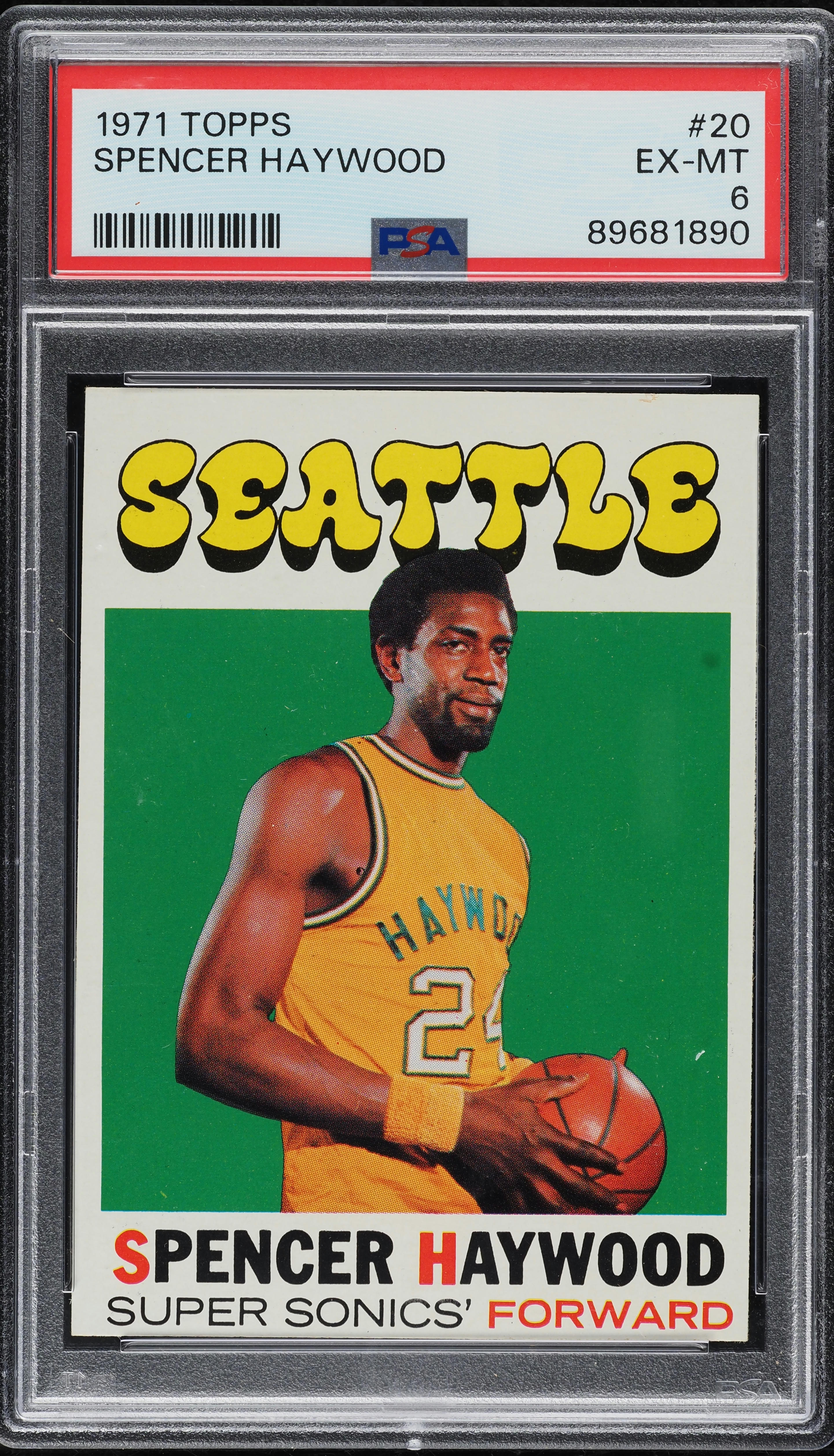 1971 Topps Basketball Spencer Haywood ROOKIE #20 PSA 6 EXMT