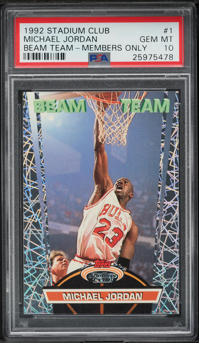 1992 Stadium Club Beam Team Members Only Michael Jordan #1 PSA 10 GEM MINT