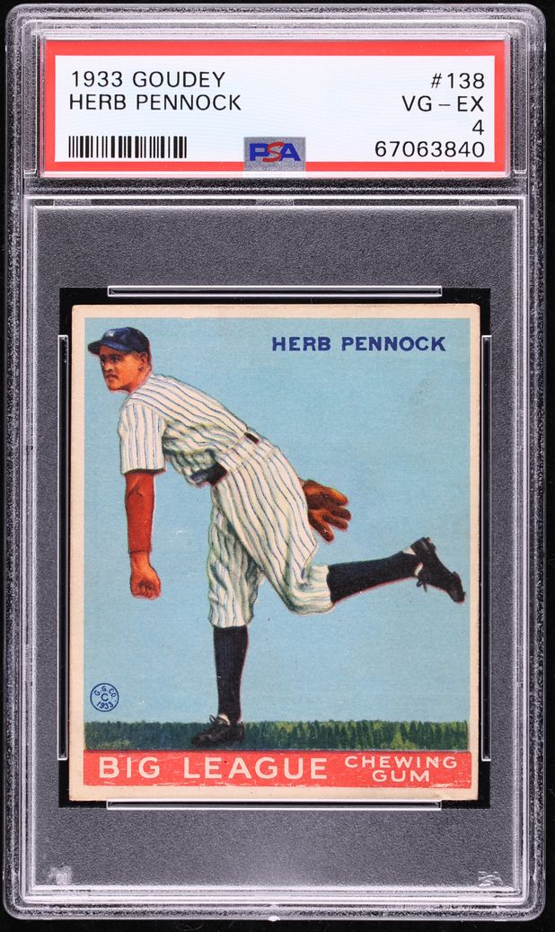1933 Goudey Herb Pennock #138 PSA 4 VGEX