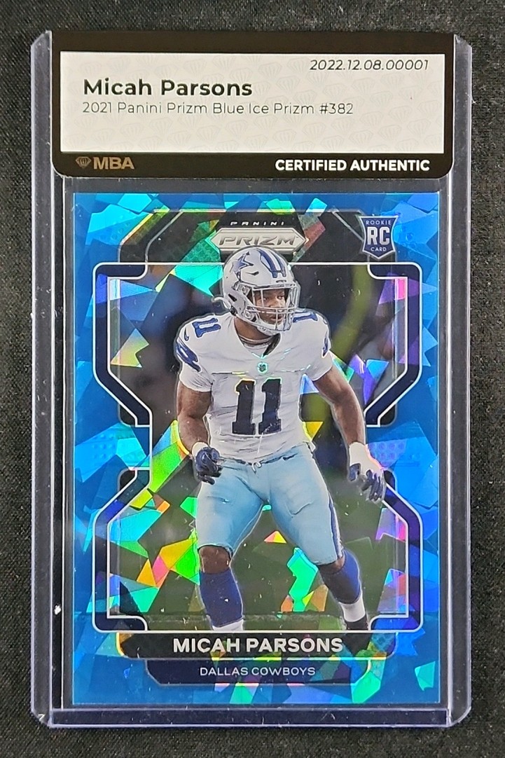 2021 Panini Prizm Blue Ice Micah Parsons ROOKIE 99/99 #382 MBA AUTH