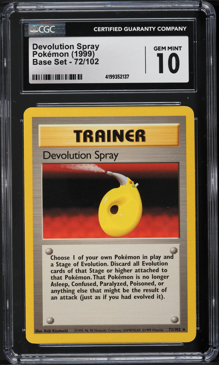 1999 Pokemon Base Set Devolution Spray #72 CGC 10 GEM MINT