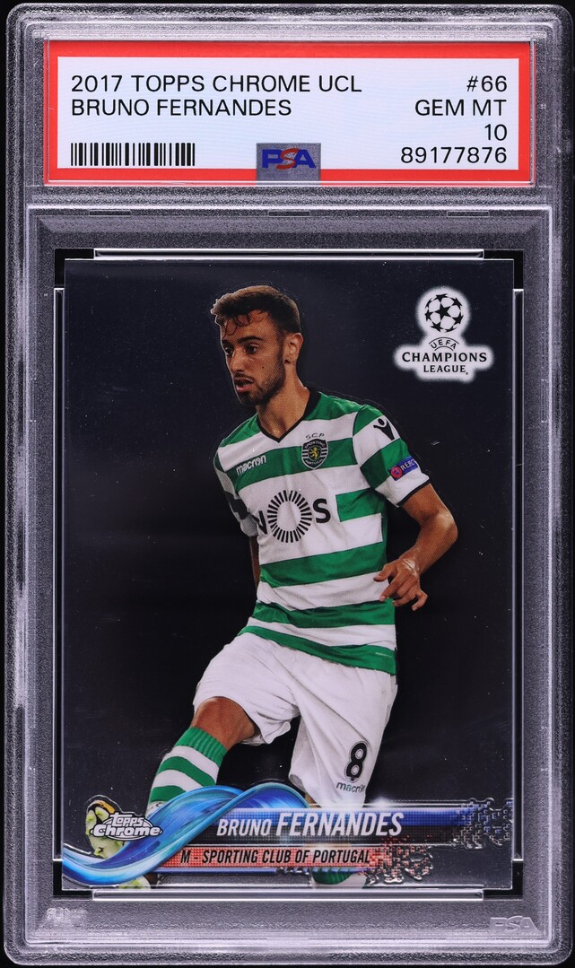 2017 Topps Chrome UEFA Champions League Bruno Fernandes #66 PSA 10 GEM MINT