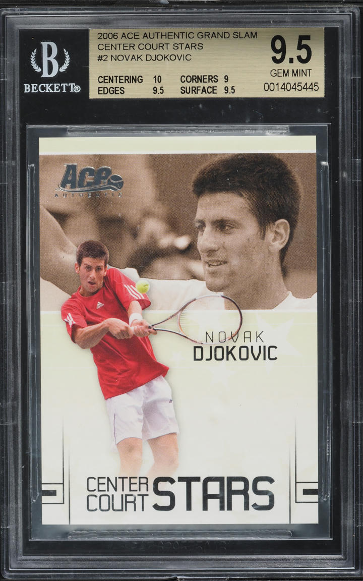 2006 Ace Authentic Center Court Stars Novak Djokovic ROOKIE /599 #CC-2 BGS 9.5