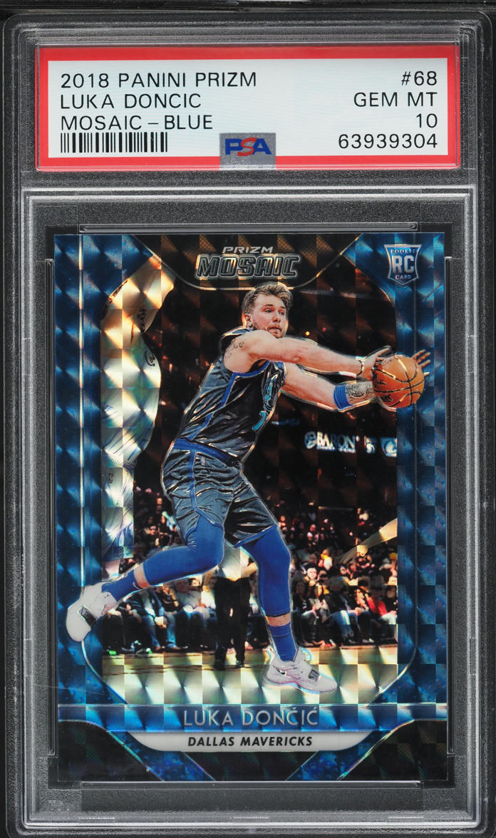 2018 Panini Prizm Mosaic Blue Luka Doncic ROOKIE #68 PSA 10 GEM MINT