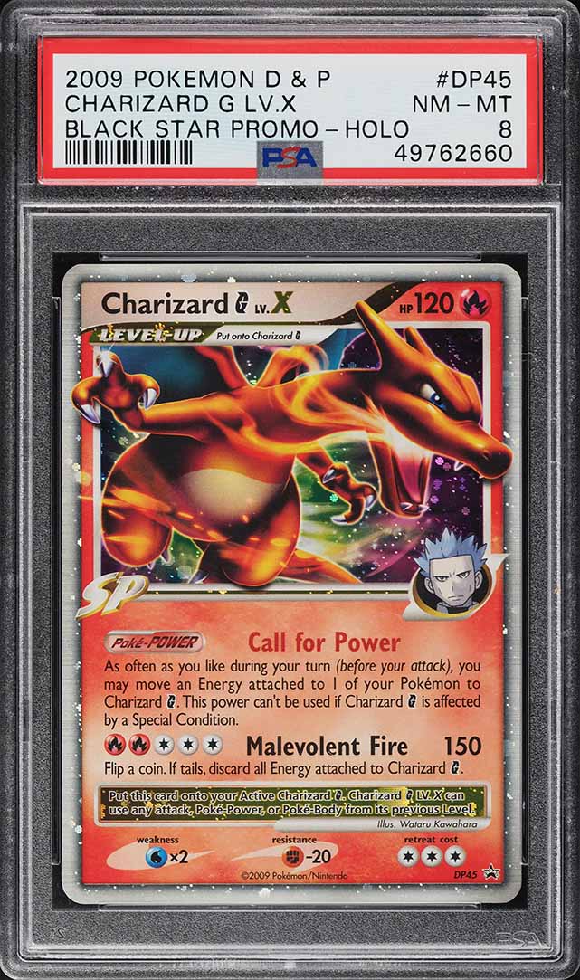 2009 Pokemon Diamond & Pearl Black Star Promo Holo Charizard G Lv.X #DP45 PSA 8