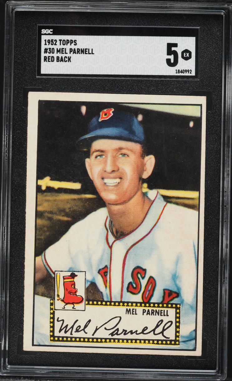 1952 Topps Mel Parnell RED BACK #30 SGC 5 EX