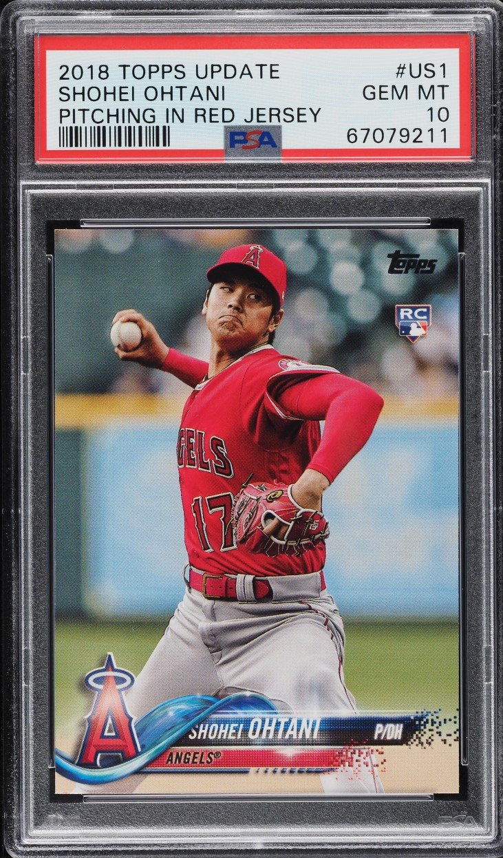 2018 Topps Update Pitching In Red Jersey Shohei Ohtani ROOKIE #US1 PSA 10 GEM