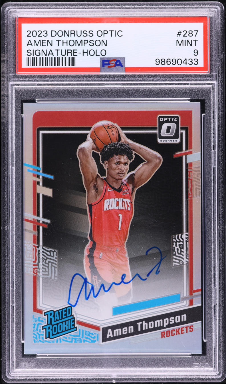 2023 Donruss Optic Holo Amen Thompson ROOKIE AUTO #287 PSA 9 MINT