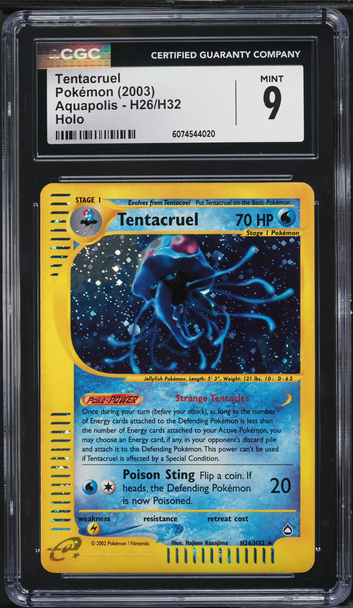 2003 Pokemon Aquapolis Holo Tentacruel #H26 CGC 9 MINT
