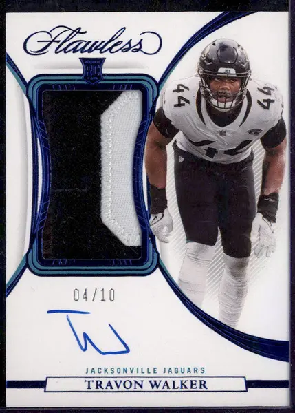 2022 Flawless Rookie Patch Autographs Sapphire #RPA-TW Travon Walker RC Auto /10