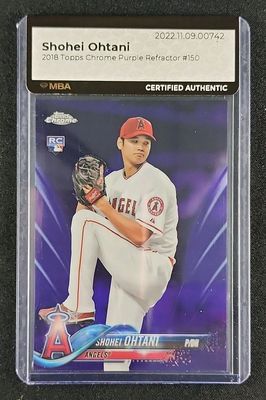 2018 Topps Chrome Purple Refractor Shohei Ohtani ROOKIE /299 #150 MBA AUTH