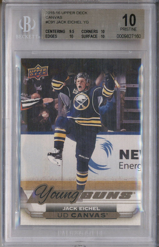 2015 Upper Deck Canvas #C91 Jack Eichel Young Guns RC Rookie BGS 10