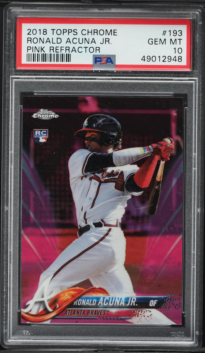 2018 Topps Chrome Pink Refractor Ronald Acuna Jr. ROOKIE #193 PSA 10 GEM MINT