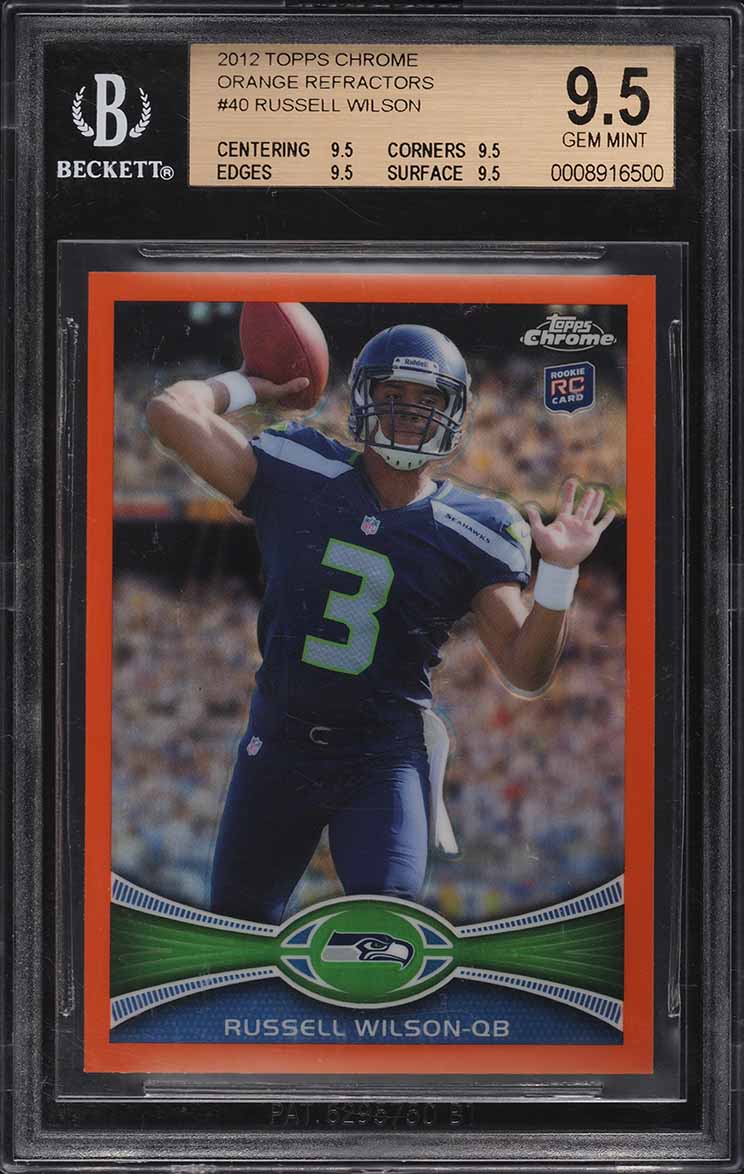 2012 Topps Chrome Orange Refractors Russell Wilson #40 BGS 9.5 GEM MINT