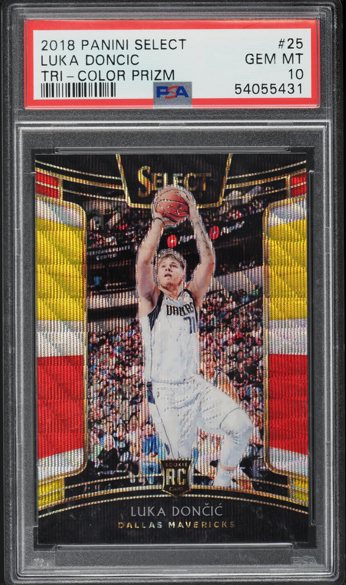 2018 Select Concourse Tri-Color Prizm Luka Doncic ROOKIE #25 PSA 10 GEM MINT