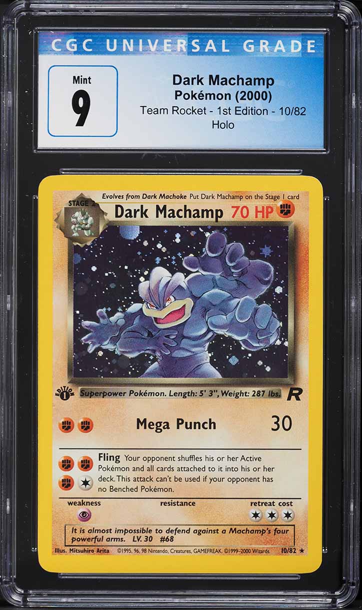 2000 Pokemon Team Rocket 1st Edition Holo Dark Machamp #10 CGC 9 MINT