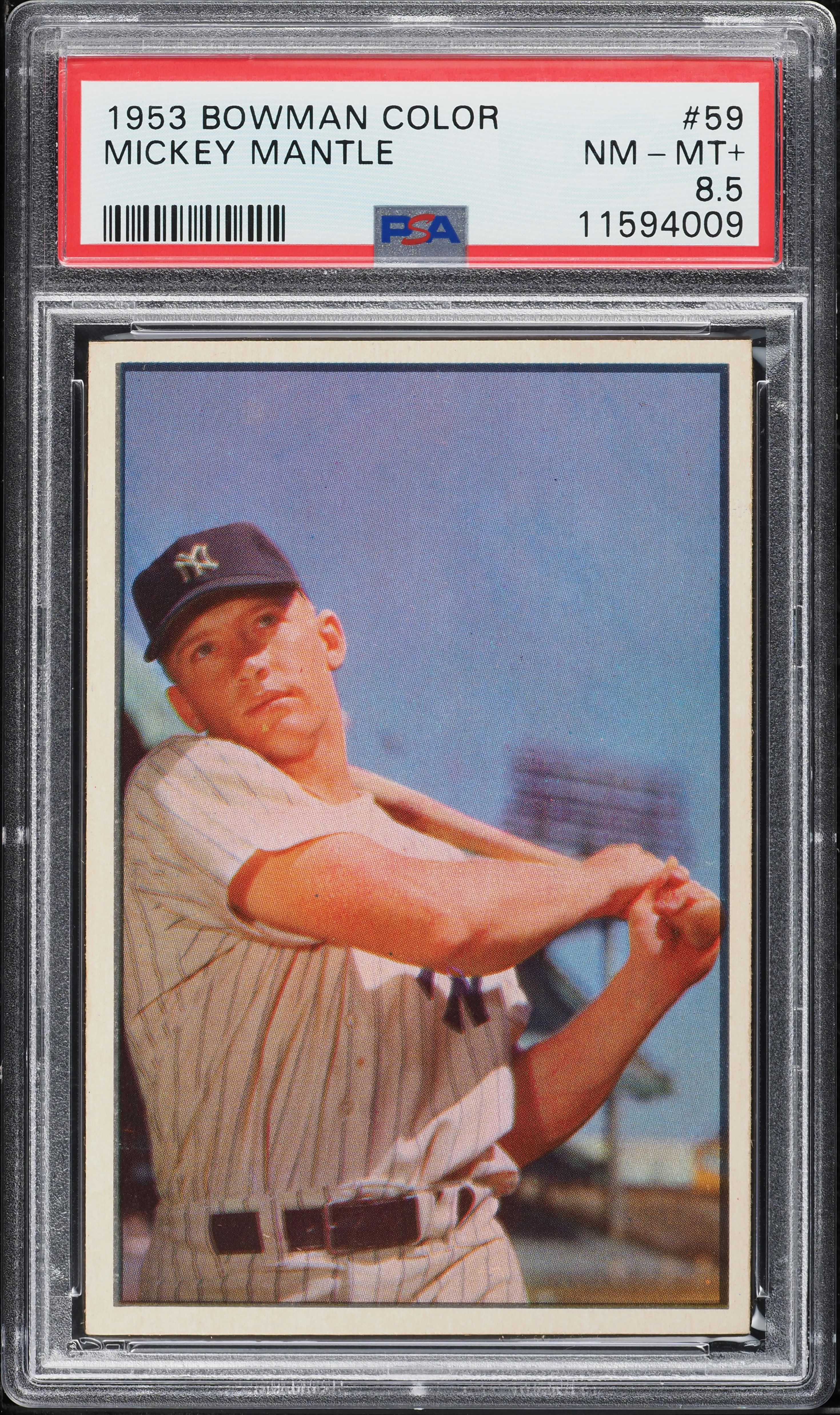 1953 Bowman Color Mickey Mantle #59 PSA 8.5 NM-MT+