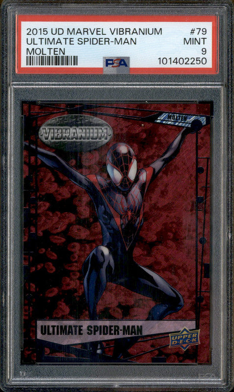2015 UD Marvel Vibranium Molten #79 Ultimate Spider-Man /299 PSA 9