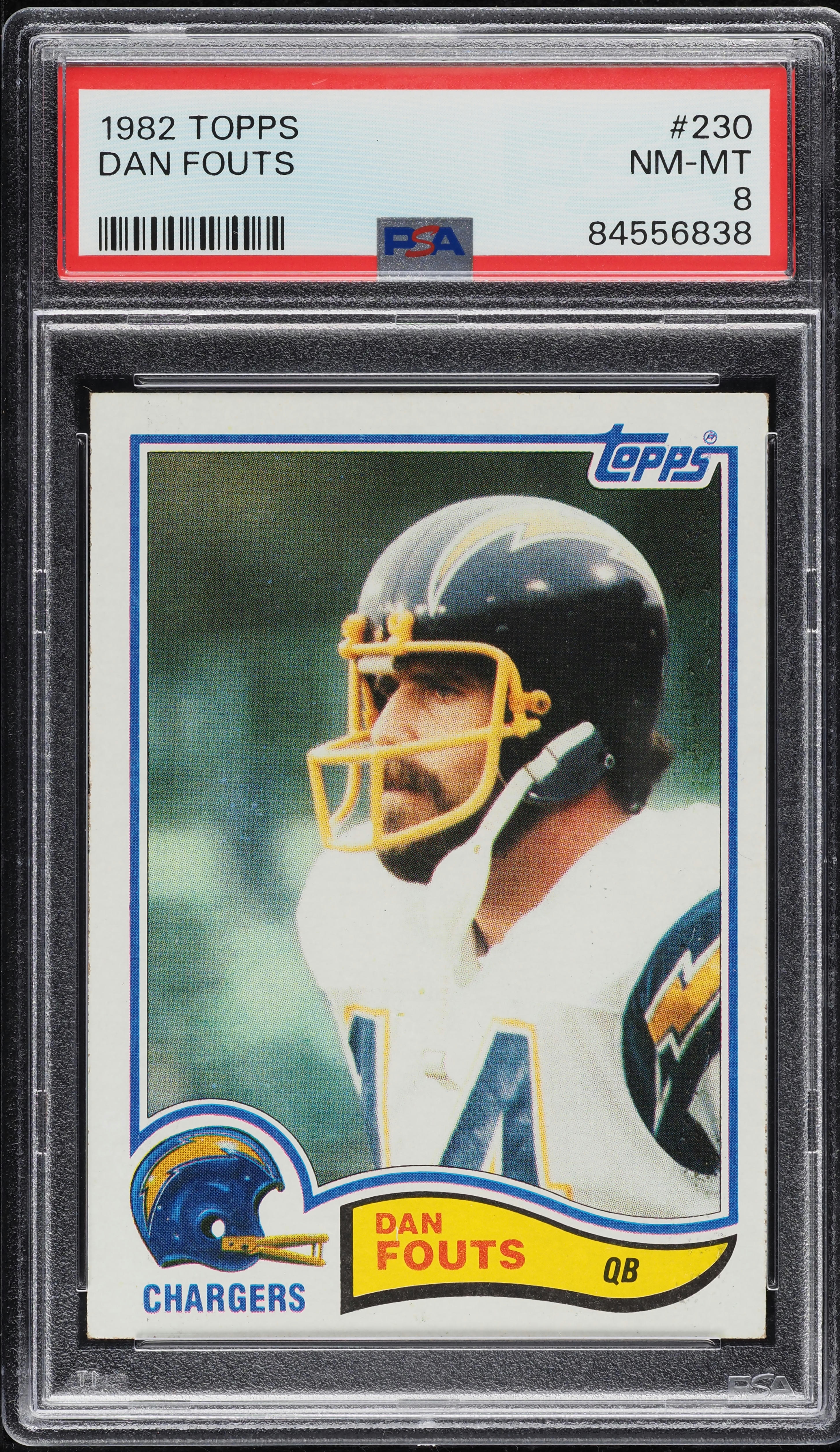 1982 Topps Football Dan Fouts #230 PSA 8 NM-MT