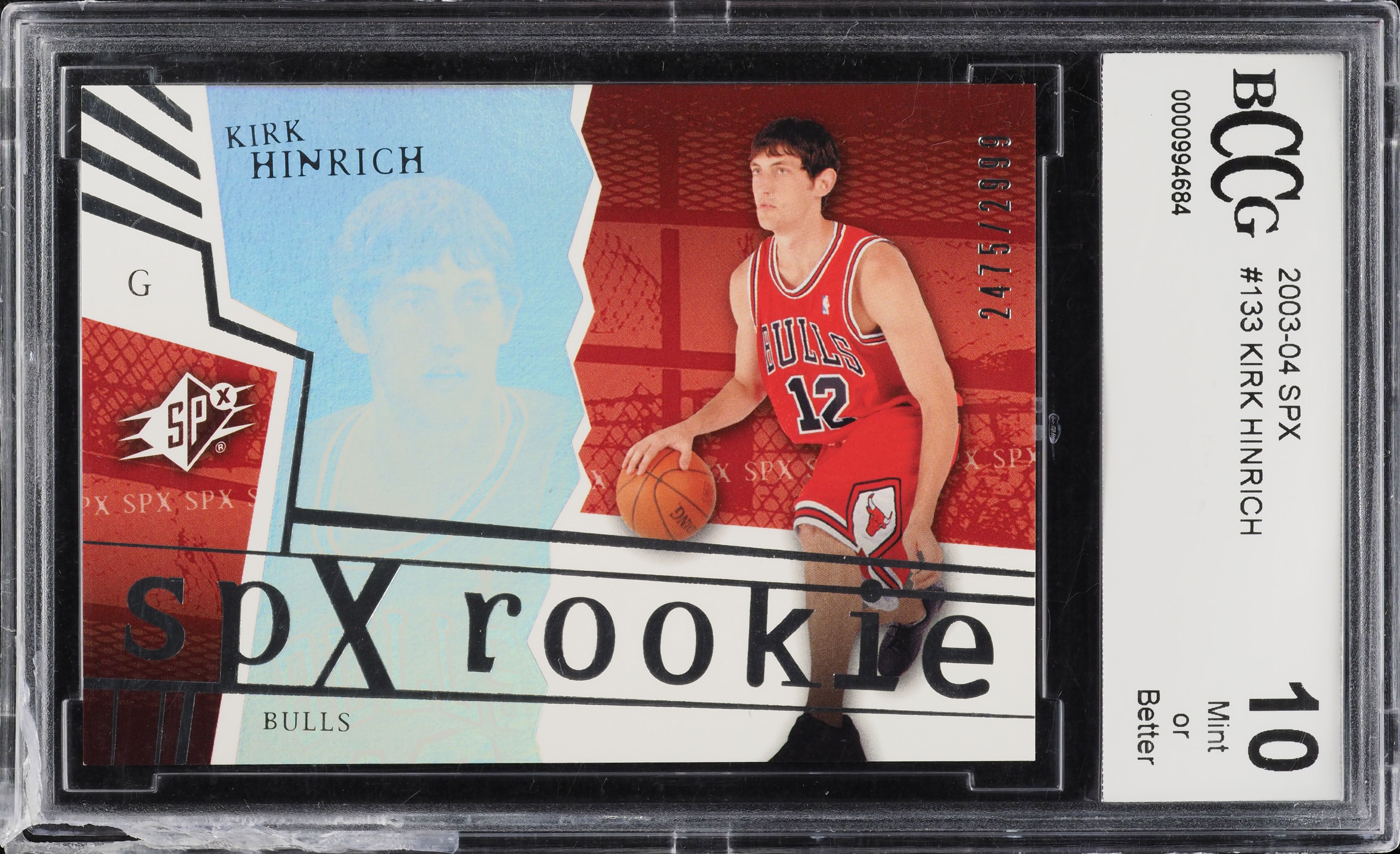 2003 SPx Basketball Kirk Hinrich ROOKIE /2999 #133 BCCG 10