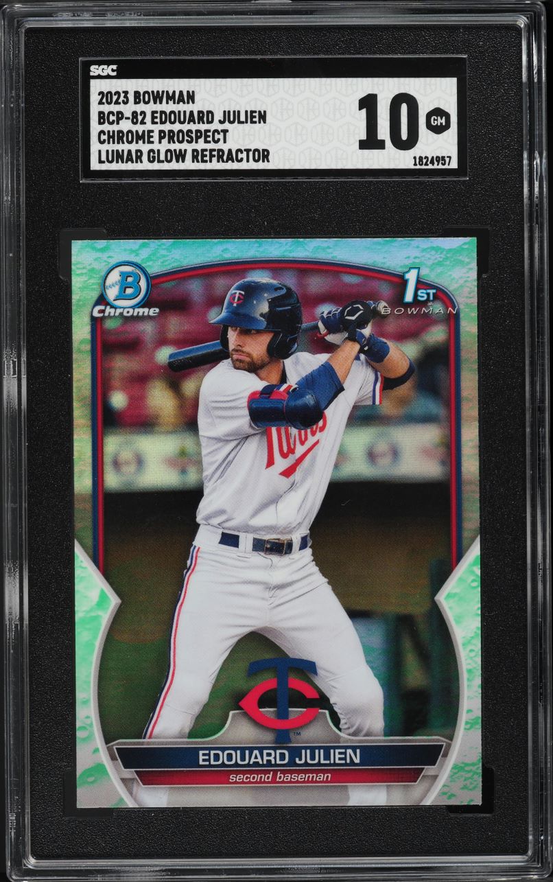 2023 Bowman Chrome Lunar Glow Refractor Edouard Julien ROOKIE #BCP-82 SGC 10 GEM