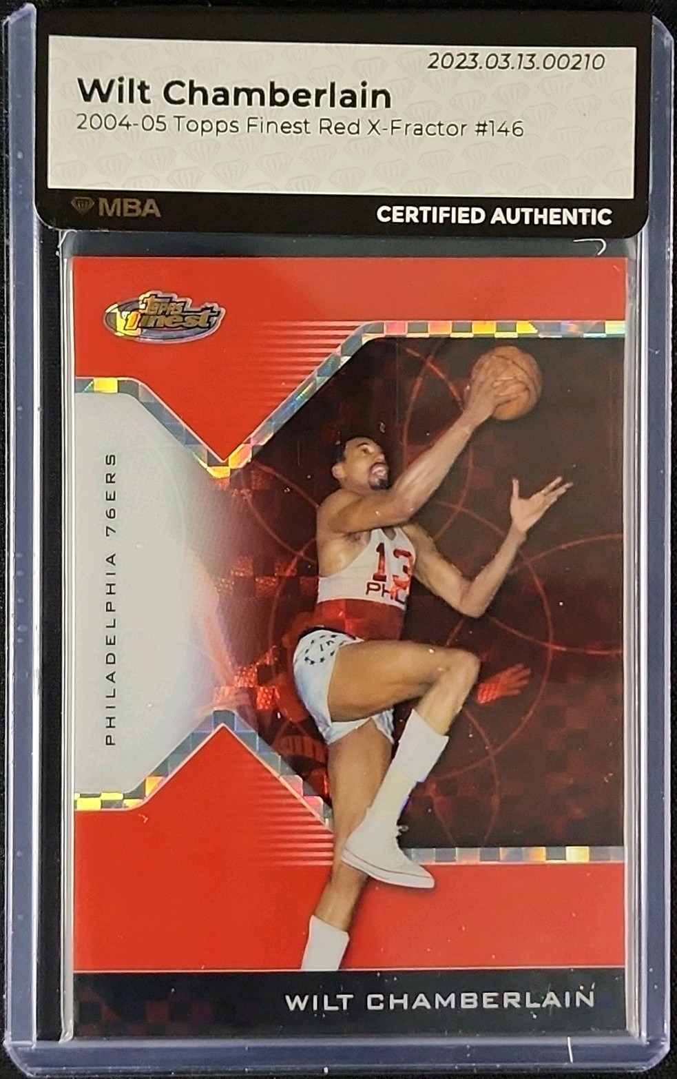 2004 Topps Finest Red Xfractor Wilt Chamberlain /99 #146 MBA AUTH