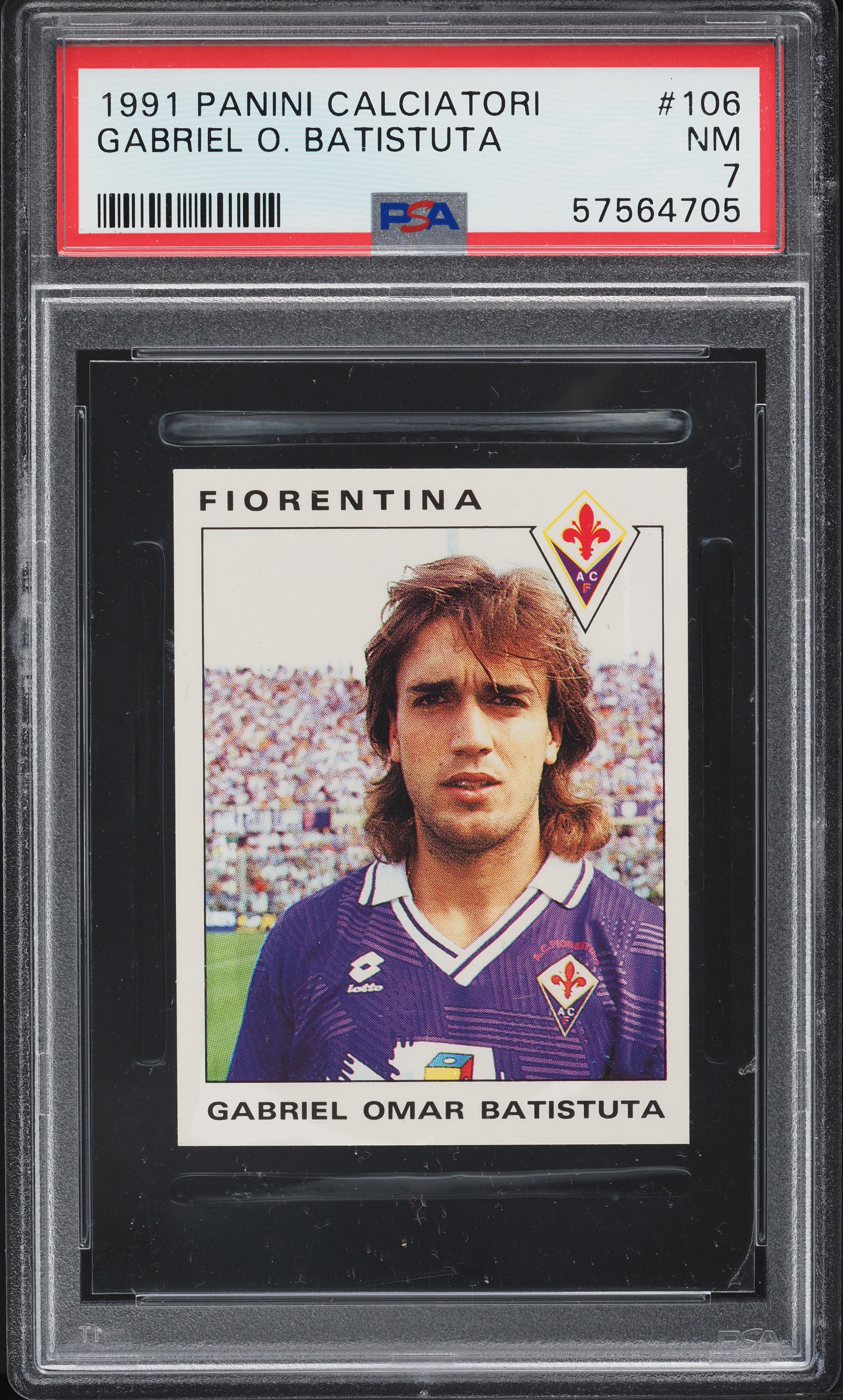 1991 Panini Calciatori Gabriel Batistuta ROOKIE #106 PSA 7 NRMT