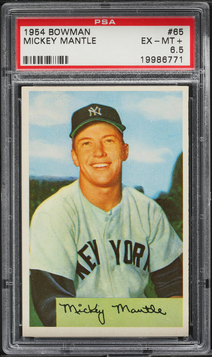 1954 Bowman Mickey Mantle #65 PSA 6.5 EXMT+