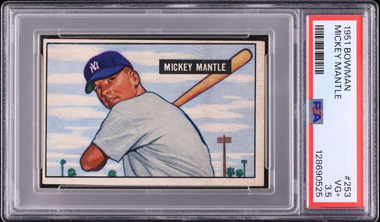 1951 Bowman Mickey Mantle ROOKIE #253 PSA 3.5 VG+
