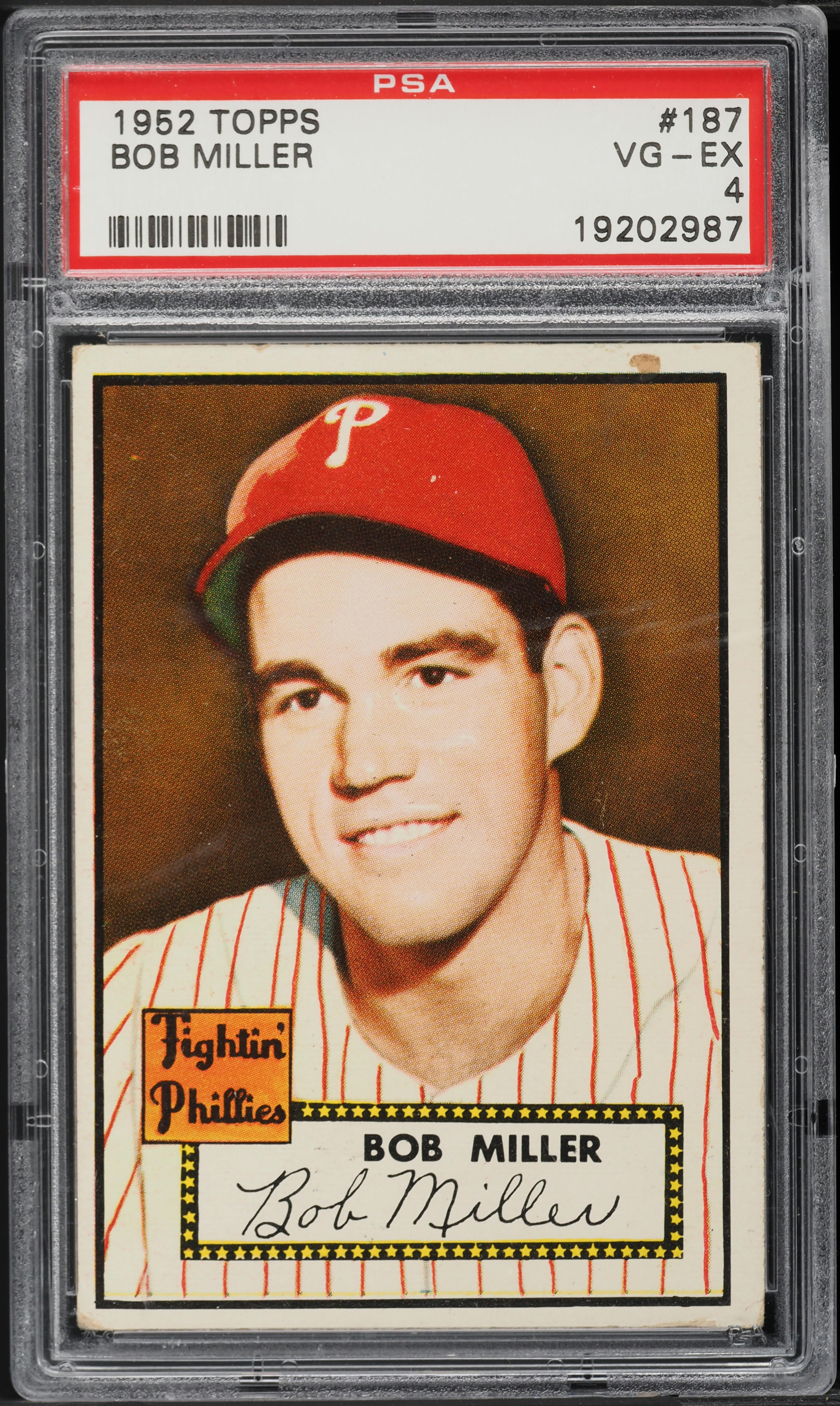 1952 Topps Bob Miller #187 PSA 4 VGEX