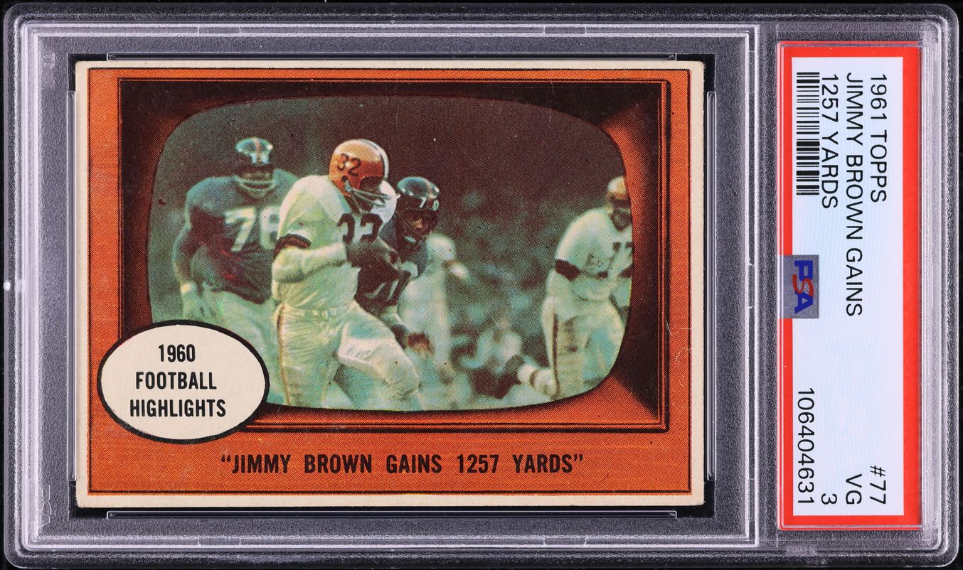 1961 Topps Football Jim Brown HIGHLIGHTS #77 PSA 3 VG